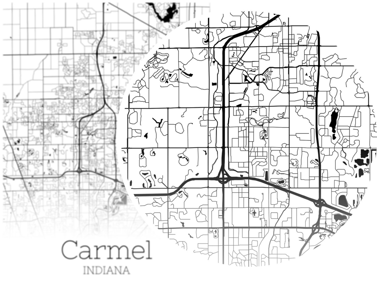 Carmel Indiana Wall Map Premium Style By Marketmaps M vrogue.co