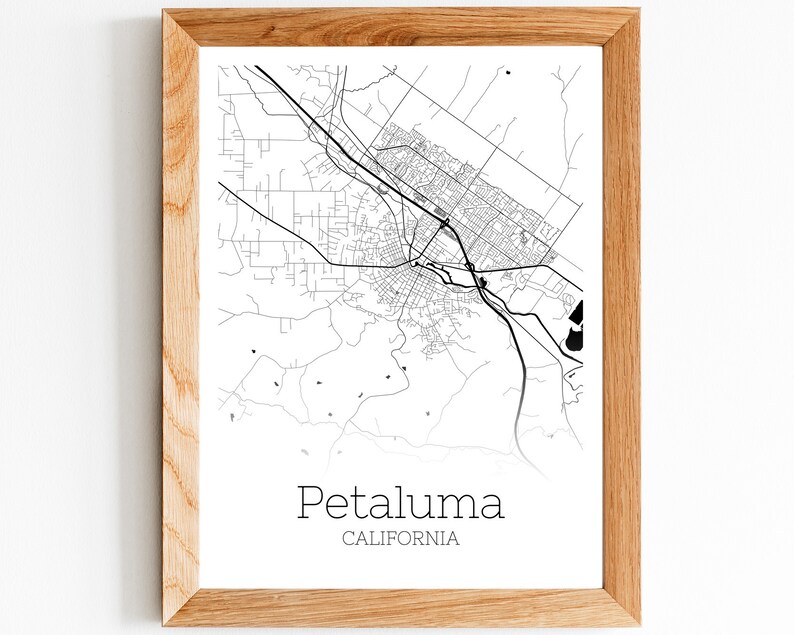 Petaluma Map INSTANT DOWNLOAD Petaluma California City Map | Etsy