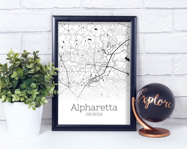 Alpharetta Map INSTANT DOWNLOAD Alpharetta City Map Etsy