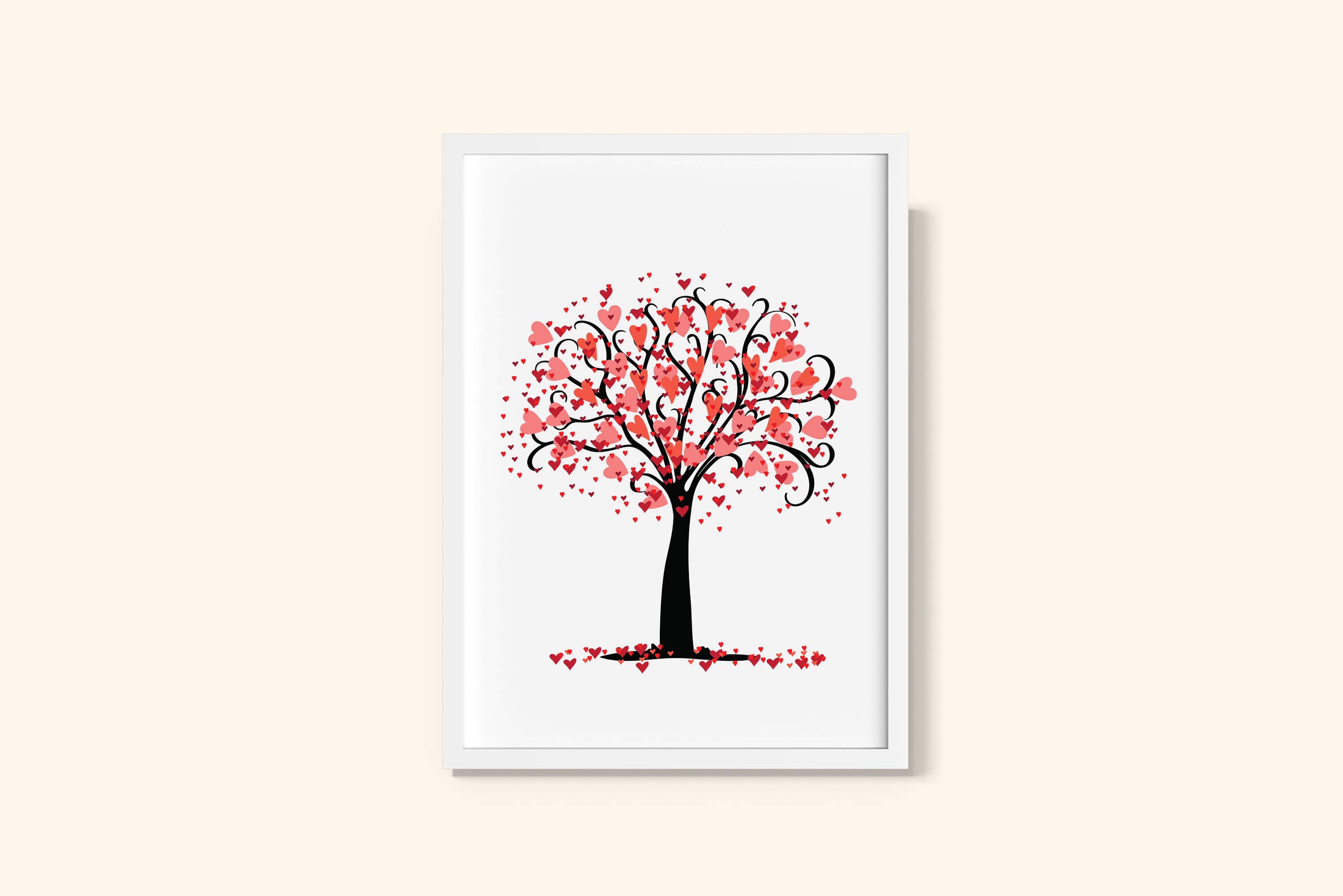 The Heart Tree Print Tree Wall Art Heart Tree Art - Etsy UK