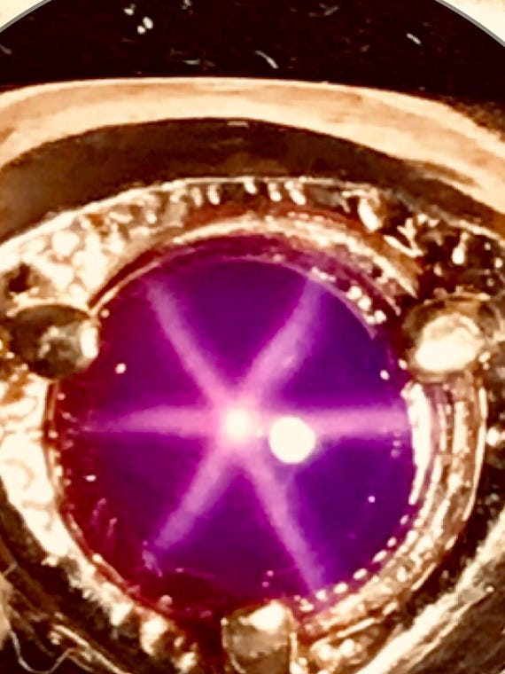 Star Sapphire Solid 10k solid yellow  Gold Ring - image 3