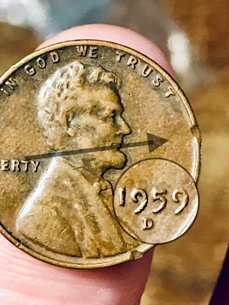 1959 d error penny etsy