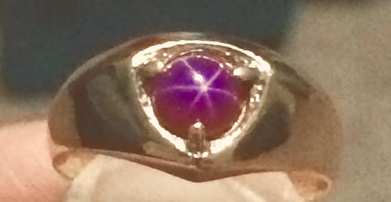 Star Sapphire Solid 10k solid yellow  Gold Ring - image 4
