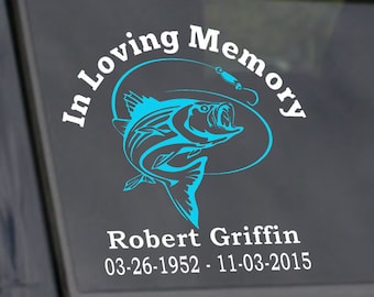 Download Fishing In Heaven Memory Decal Fish Hook Decal Memorial Etsy
