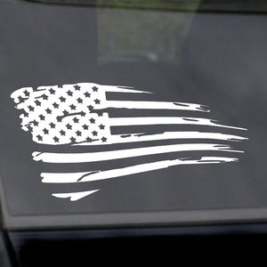 Distressed American Flag Decal Stars and Stripes Vinyl Sticker Decal ...