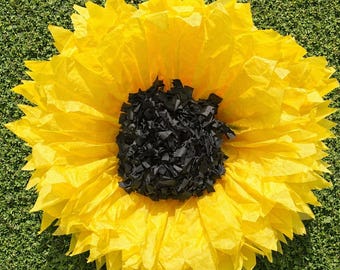 Sunflower Wall Decor Set, Large 20 inch Tissue Paper Flowers, Party Backdrop, Nursery Wall, Baby Shower Decor, DIY Paper Flower Kit
