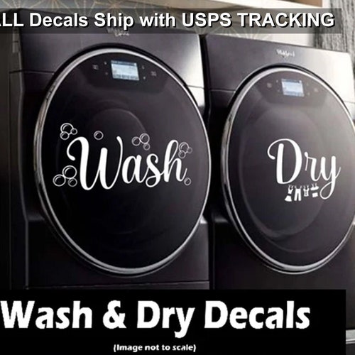 Wash and Dry Decals Washer and Dryer Decals Laundry Room Etsy