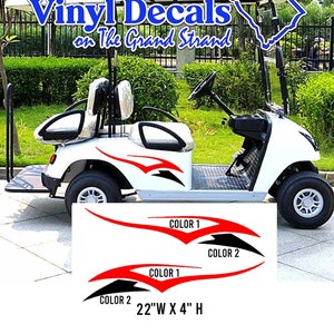 Golf Cart Decals, Golf Cart Graphics for Golfer Gift, Racing Flame Tribal Custom Golf Cart Decals- 2 Color