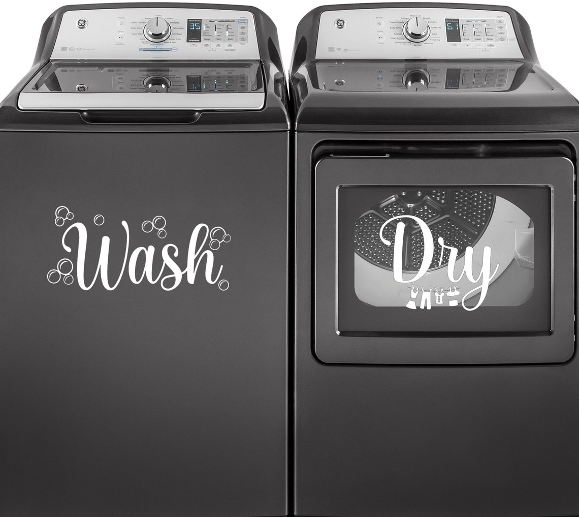 Wash And Dry Decals Washer and Dryer Decals Laundry Room Etsy