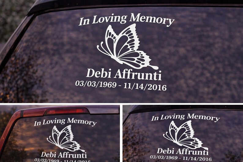 Rip Car Sticker In Loving Memory Car Decal, Butterfly Memorial Decal, Custom RIP Car ...