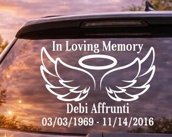 Angel Wings In Loving Memory Decal