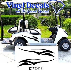 Golf Cart Decals, Golf Cart Graphics for Golfer Gift, Harpoon, Racing Flame Tribal Custom Golf Cart Decals- 1 Color