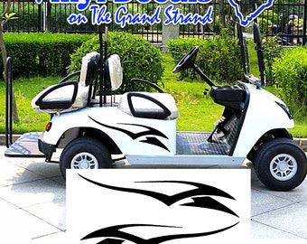 Golf Cart Decals: Racing Flame Tribal Graphics - Custom Vinyl Stickers