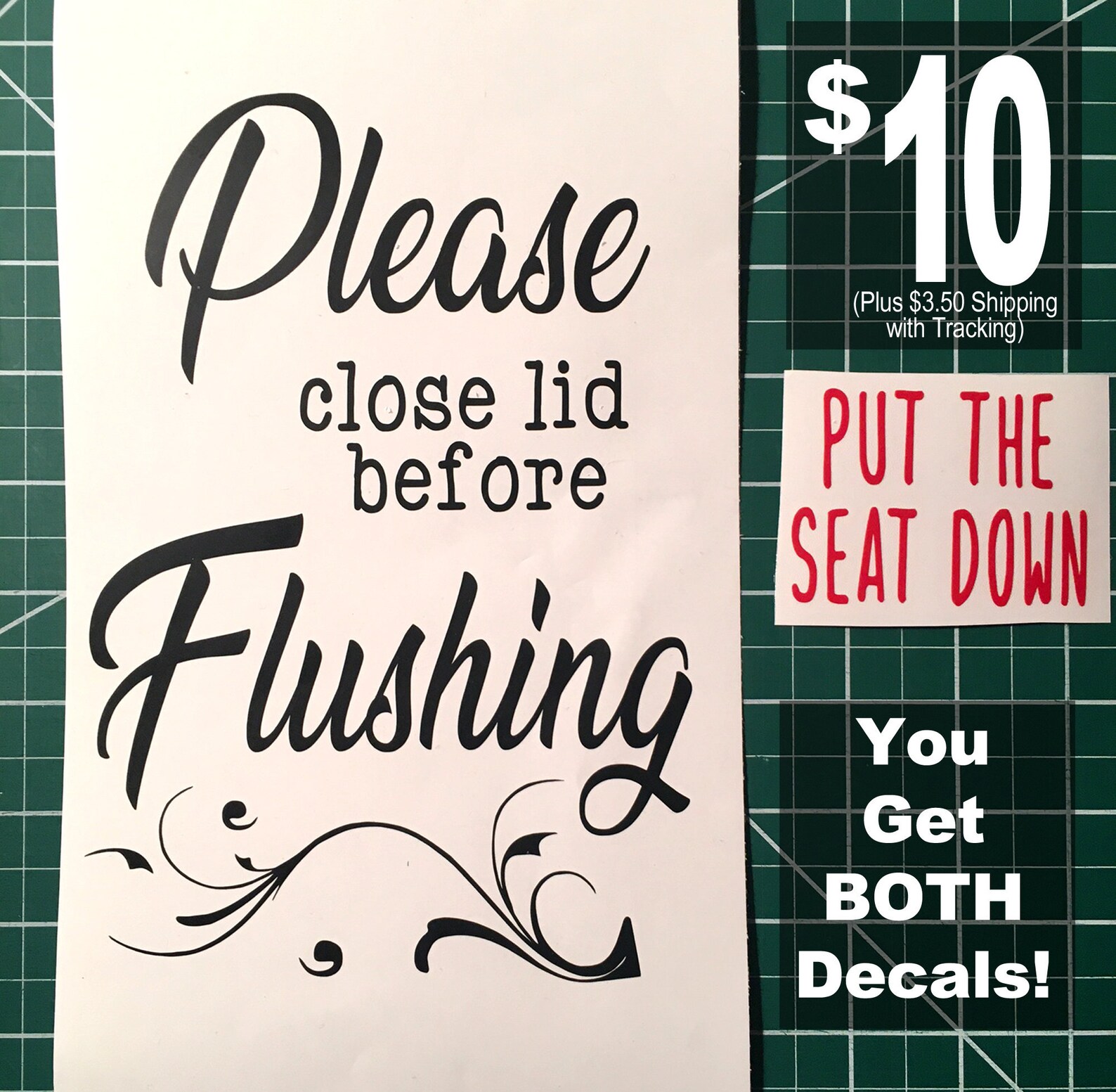Toilet Decal Please Close Lid Before Flushing Decal Put the Etsy