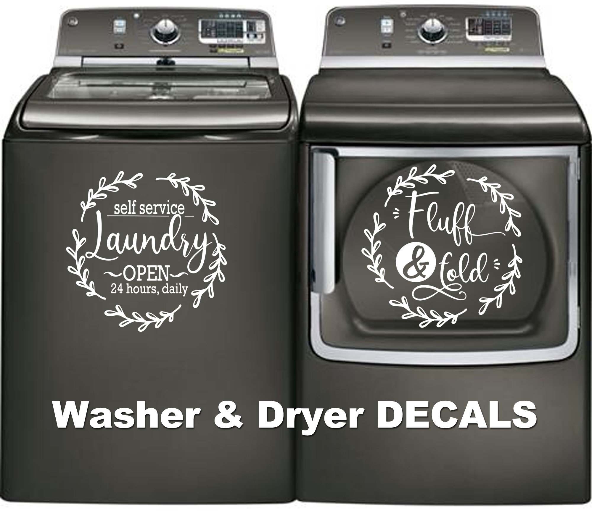 Wash and Dry Decals Washer and Dryer Decals Laundry Room Etsy
