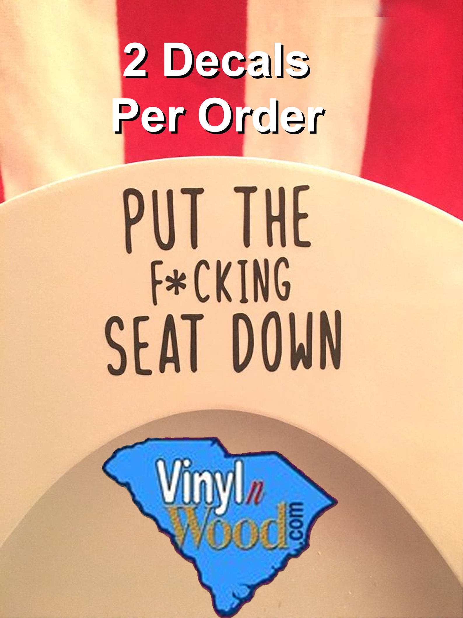 Put the Seat Down Decal 2pack Funny Decals Restroom Decor Etsy