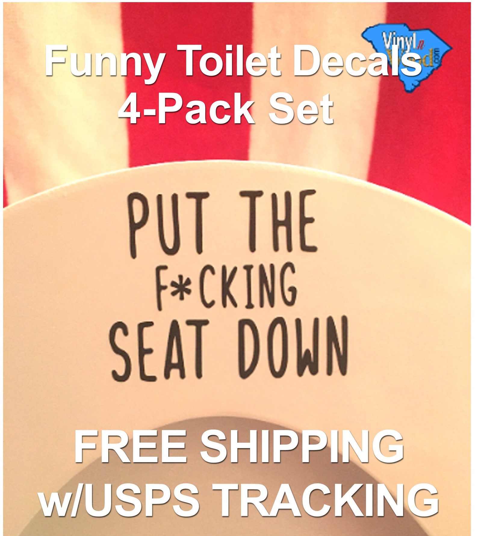 Put the Seat Down Decal Funny Decals Restroom Decor Funny Etsy