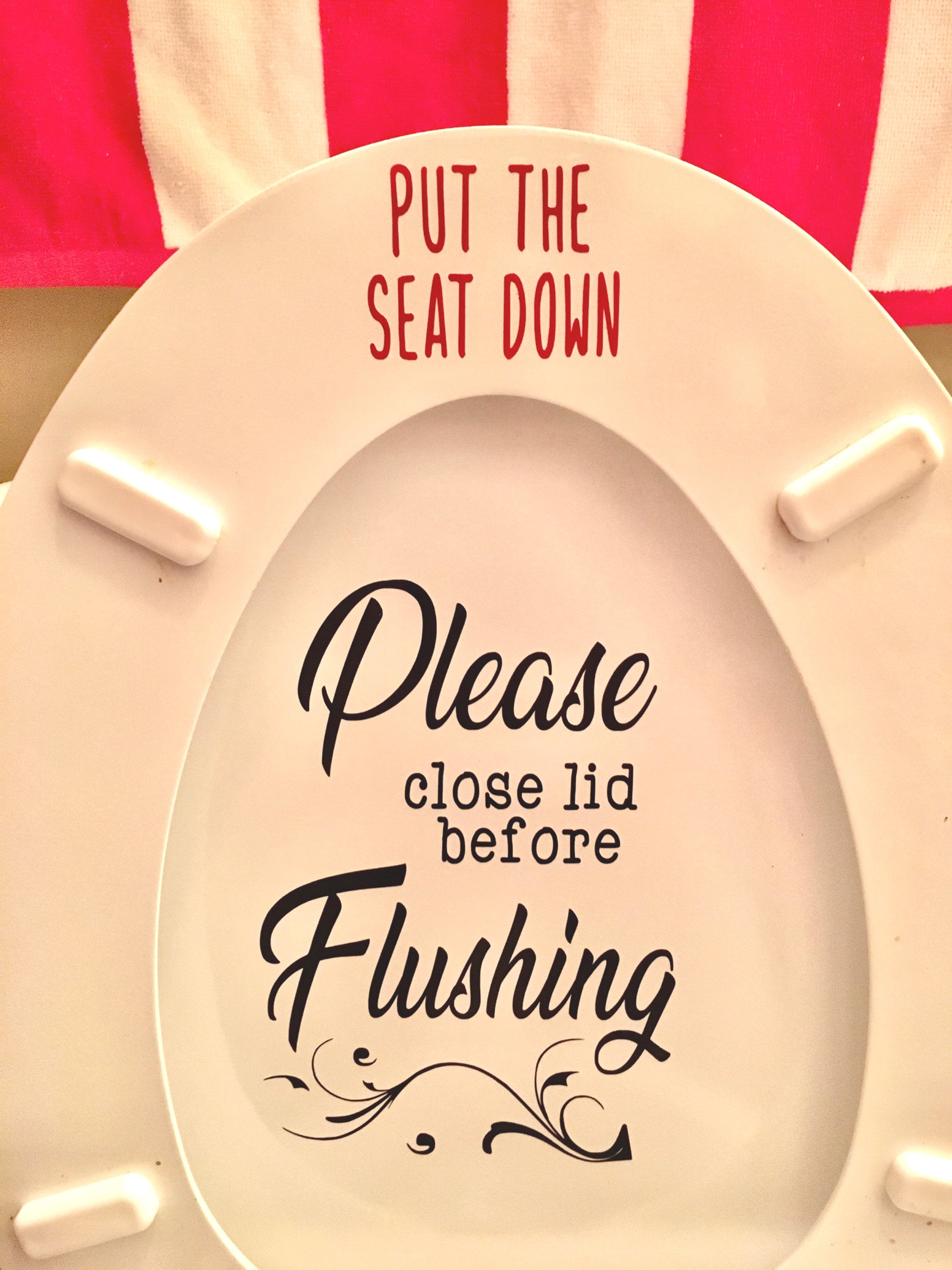 Toilet Decal Please Close Lid Before Flushing Decal Put The Etsy
