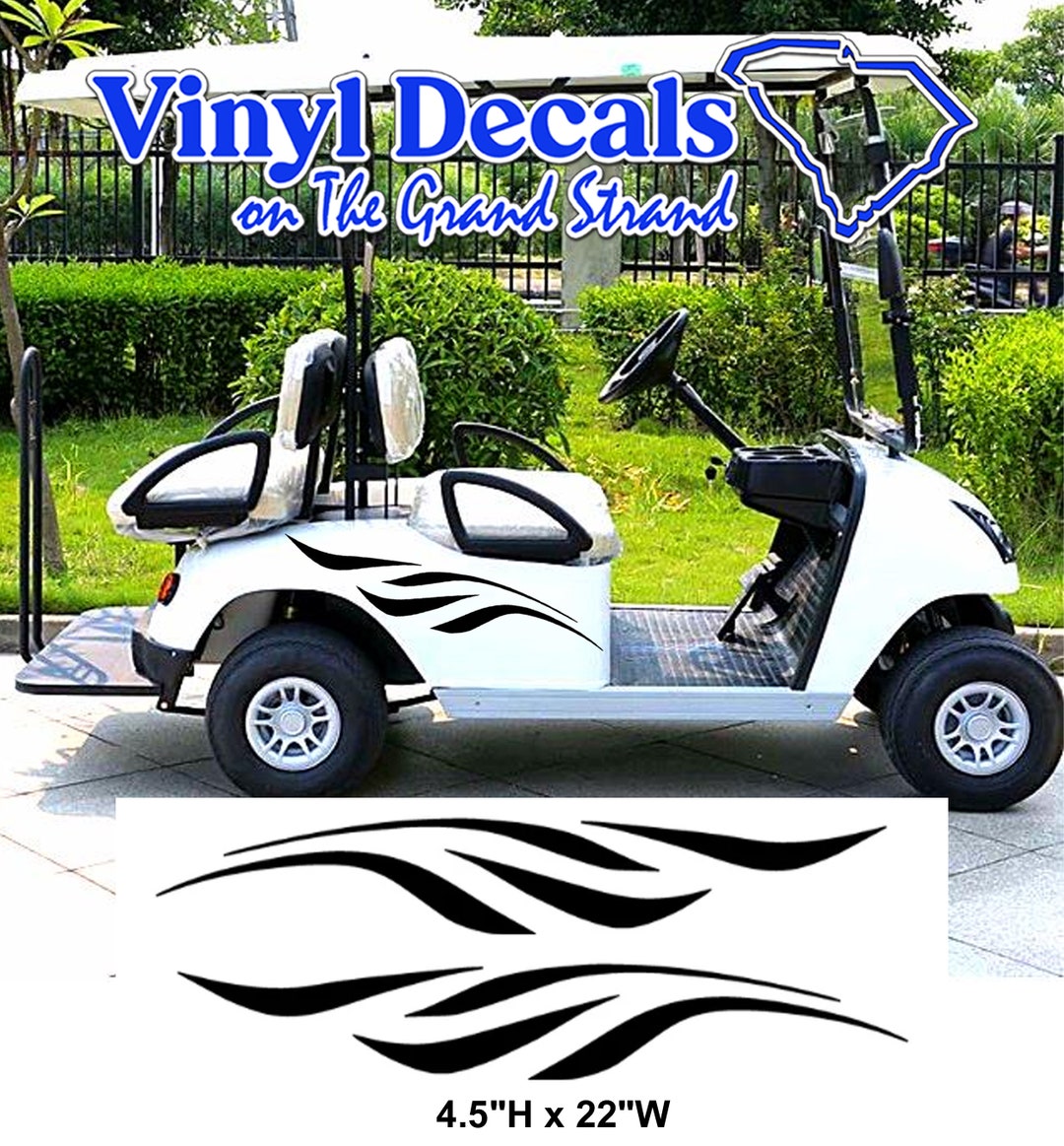 Golf Cart Decals, Golf Cart Graphics for Golfer Gift, Racing Flame
