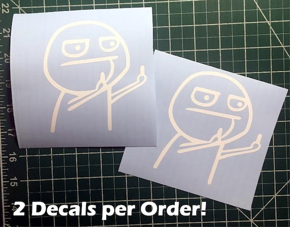 Funny Middle Finger Meme Stickman Flip off Vinyl Decal FREE -  Sweden