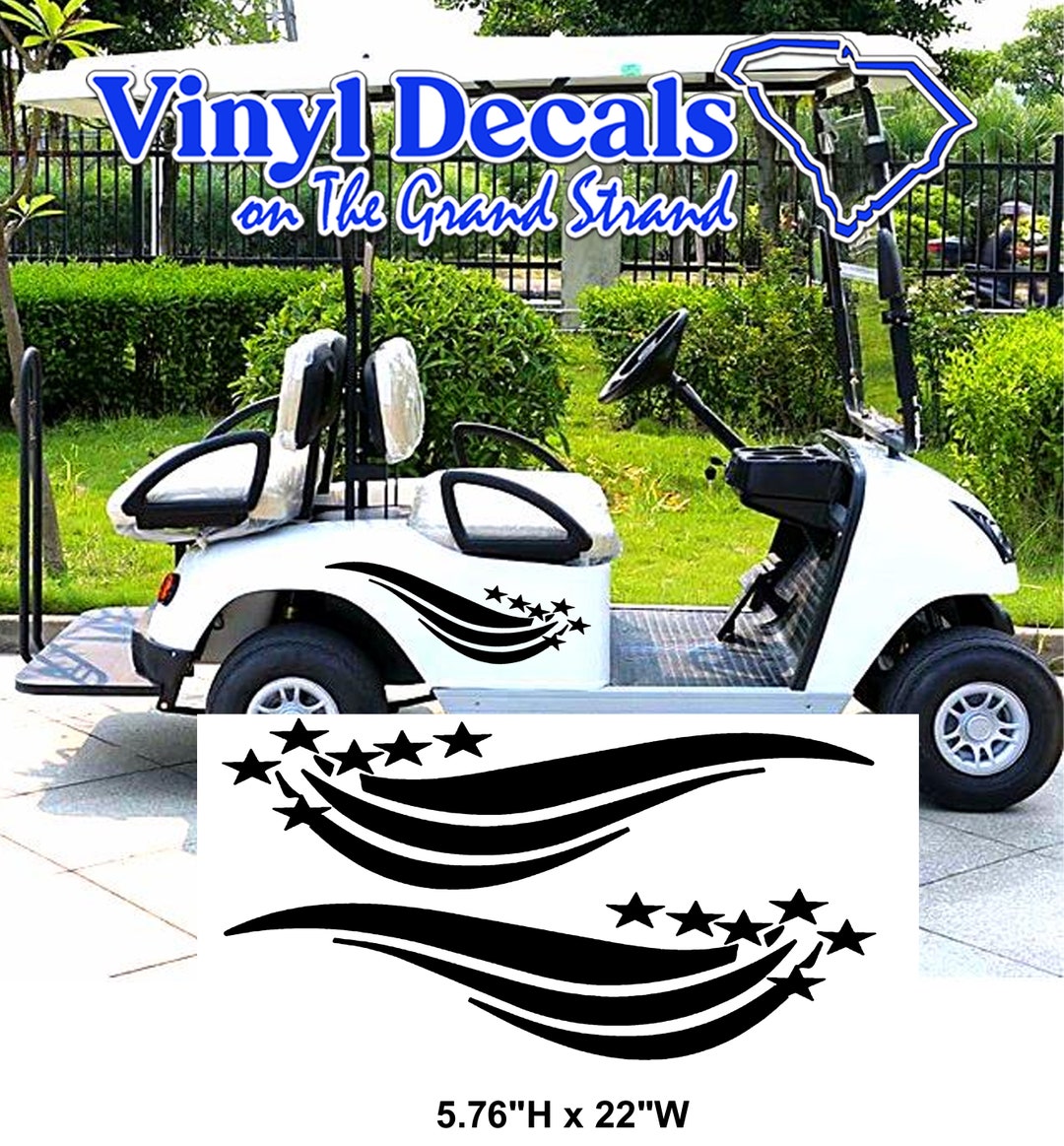 Golf Cart Decals, Golf Cart Graphics for Golfer Gift, Stars and Stripes