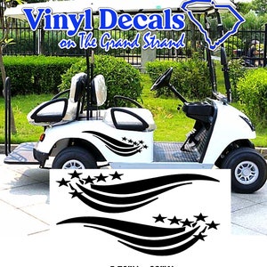 Golf Cart Decals, Golf Cart Graphics for Golfer Gift, Stars and Stripes, Racing Flame Tribal Custom Golf Cart Decals