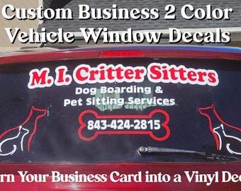 Custom Business Vinyl Decal: 2-Color Car Window Advertising