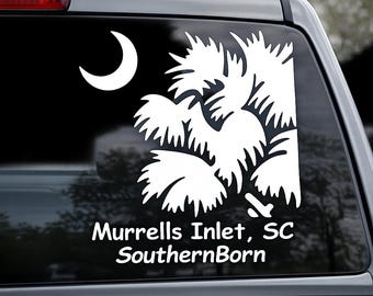 Custom SC Palmetto Decal | Southern Born or State Transplant Vinyl Car Window Sticker