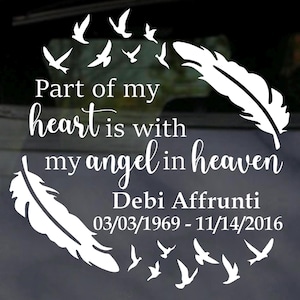 Part of My Heart Memorial car decal