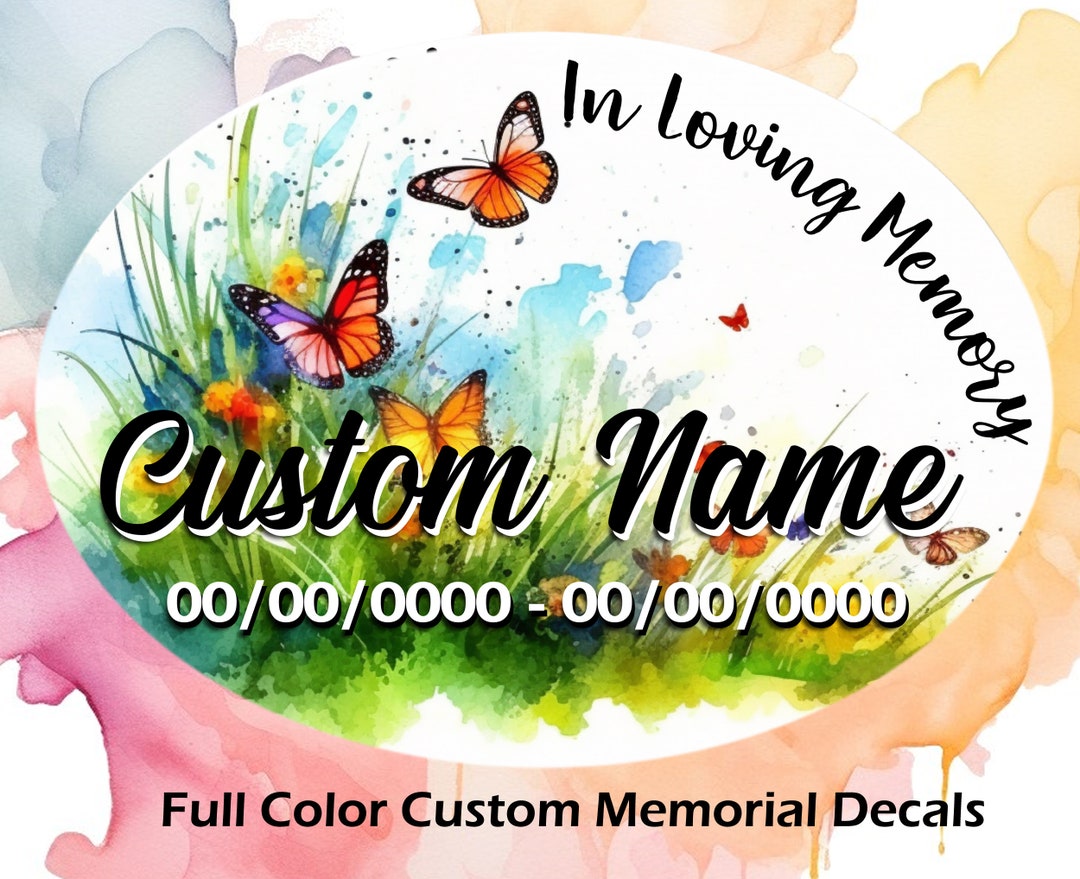In Loving Memory Butterfly Decal Full Color Custom Butterfly - Etsy