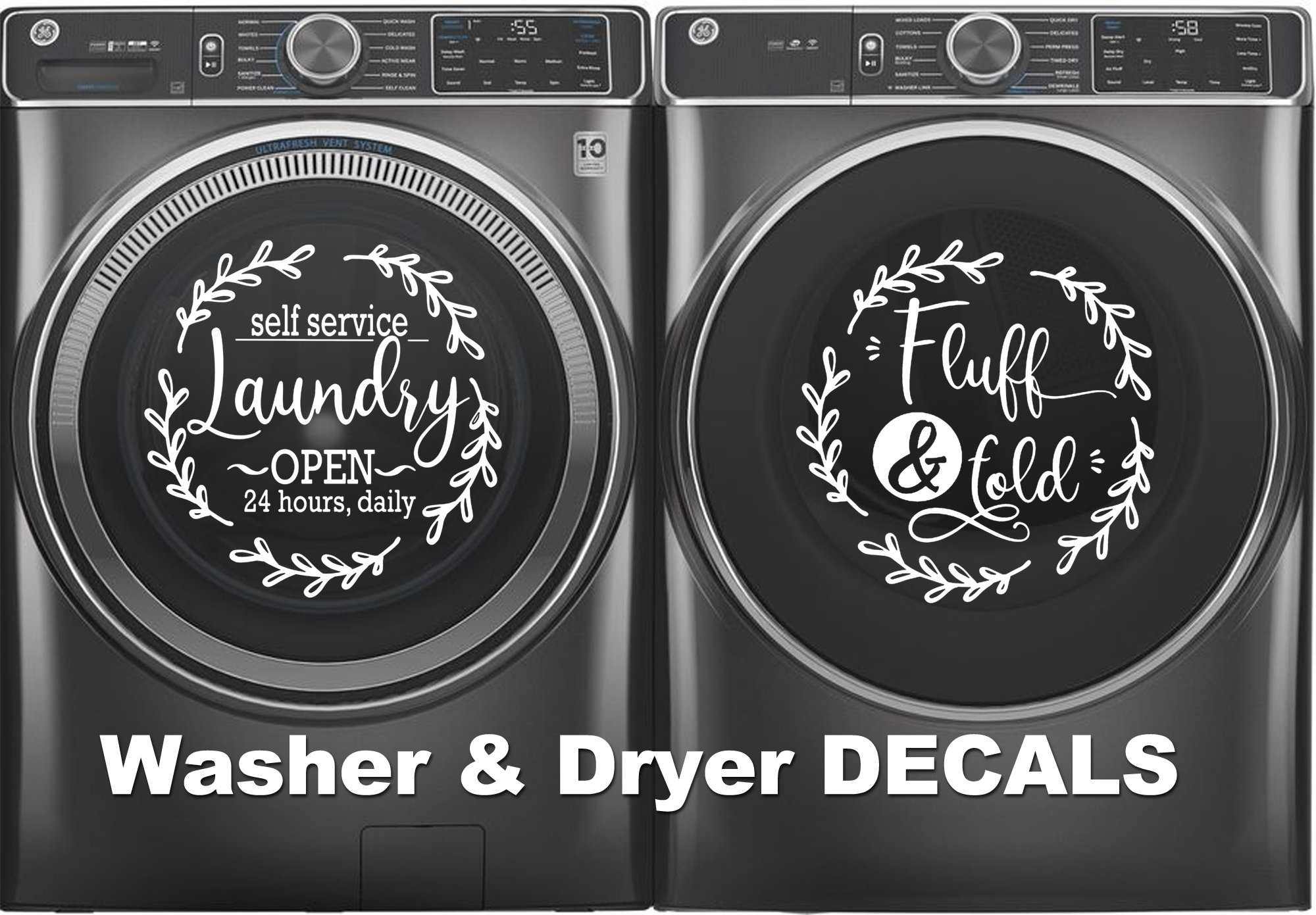 Wash and Dry Decals Washer and Dryer Decals Laundry Room Etsy