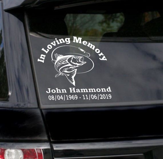Fishing in Loving Memory Car Decal, Fisherman Memorial Car Decal