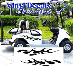 Golf Cart Decals, Golf Cart Graphics for Golfer Gift, Racing Flame Tribal Custom Golf Cart Decals