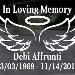 Angel Wings In Loving Memory Decal