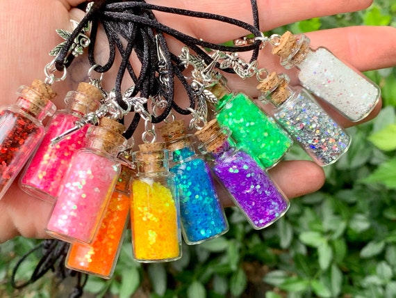 Set of 10 EXTRA LARGE Bottled Fairy Dust Necklaces Party | Etsy