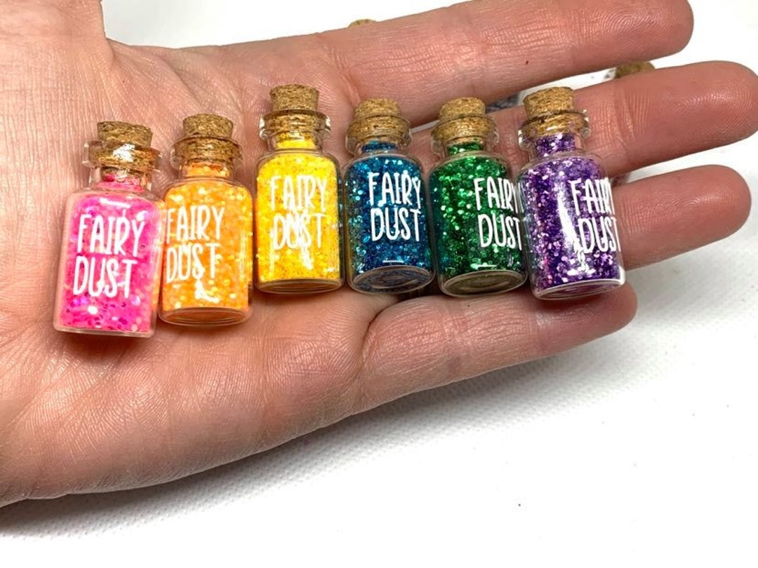 12colors/lot Small, Magical, Glass Fairy Dust Bottles With