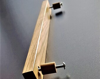 Modern Drawer Handle, unique oak pull for wardrobe, Long Cabinet furniture handles, Wooden dresser pulls