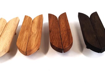 Elegant wooden pull handles, Handmade handle, Decorative pull handles, Tulip shaped handle, Flower shaped handle, Exquisite handle, oak knob