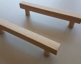 Klassische Griffe aus Massivholz im Minimalistischen Stil, Quadratische Griffe für Schubladen, Küchenschränke, Garderobe