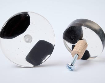 Clear Resin Knob Handles, Modern Furniture Pull, Waterproof Epoxy Handles for bathroom cabinet design