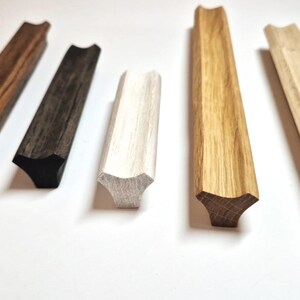 Tiradores largos de madera para muebles de armario, tiradores de cocina, tiradores de cajones de cómoda, pomo de roble auténtico de diseño minimalista.