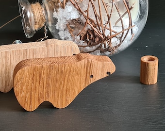 Bear drawer pulls, Wooden forest knobs, Ecological Wooden handle, Cupboard Handle Knobs, Children's furniture hardware