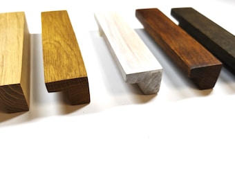 Wooden Pull Handles Minimalist Cabinet Pulls Long Drawer Handles Wardrobe Thin Pulls Modern Line Wooden Knobs Solid Oak Handle Style handle