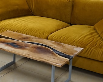 Epoxy river wood table, 5 anniversary gift, Christmas gift idea, Small Desk Luso READY MADE