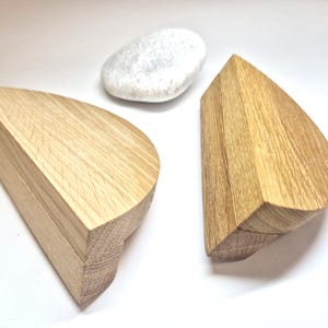 Halbmond Halbkreis Griffe, Holzknäufe, Möbelbeschläge, Knäufe für Möbel, Schrank, Küchentüren, Echtholz, Desing Griff, Eiche
