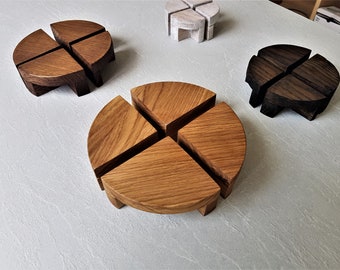 Manijas de perilla de madera de media luna, tiradores circulares de medio gabinete, herrajes, perillas de extracción de muebles, manijas de cajón de ROBLE