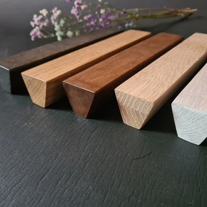 Long Geometry Oak Wood handle, Modern Home decor,  Homemade original WoodWork Cabinet Pulls KUGI
