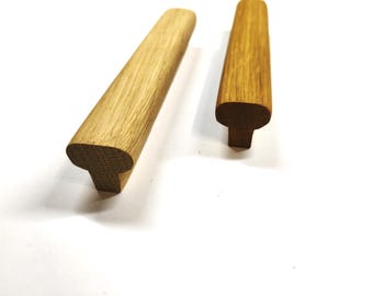 Wood Drawer Handle, Long Cabinet Pulls, Wood Dresser Handles, Wardrobe Thin Pulls, Solid OAK Wooden Handles, Modern wood pulls Solid handles