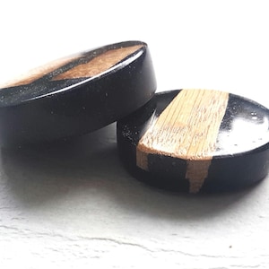 Schwarze runde Schrankknöpfe, Epoxy-Griffe der Holzlinie, dekorative moderne Halbkreisgriffe, wasserdichte Möbelknöpfe für Schrank