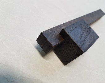 Black Handle Long Wood Pull for Cabinet, Custom size oak Furniture Handle, Square drawer handles